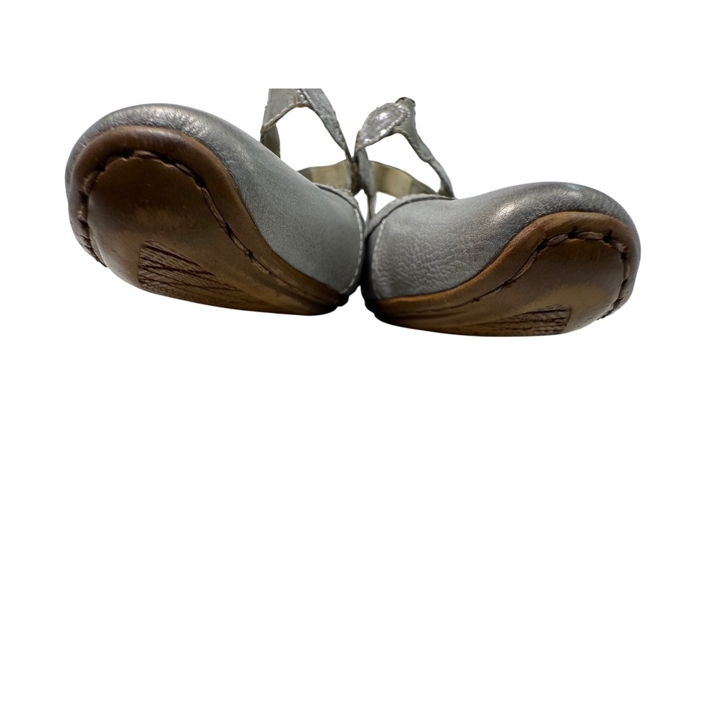Rieker Antistress Mary Jane Pumps Womens 40 Silver Pewter Leather Slingback Heel - Picture 4 of 14